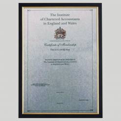 ICAEW (issued prior to 2022) certificate frame - Classic Black and Gold