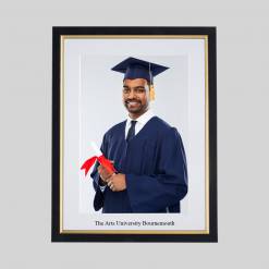 The Arts University Bournemouth Graduation 10 x 8 Photo Frame - Black & Gold
