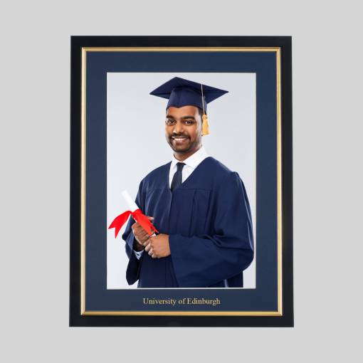 University of Edinburgh Graduation 10 x 8 Photo Frame - Black & Gold