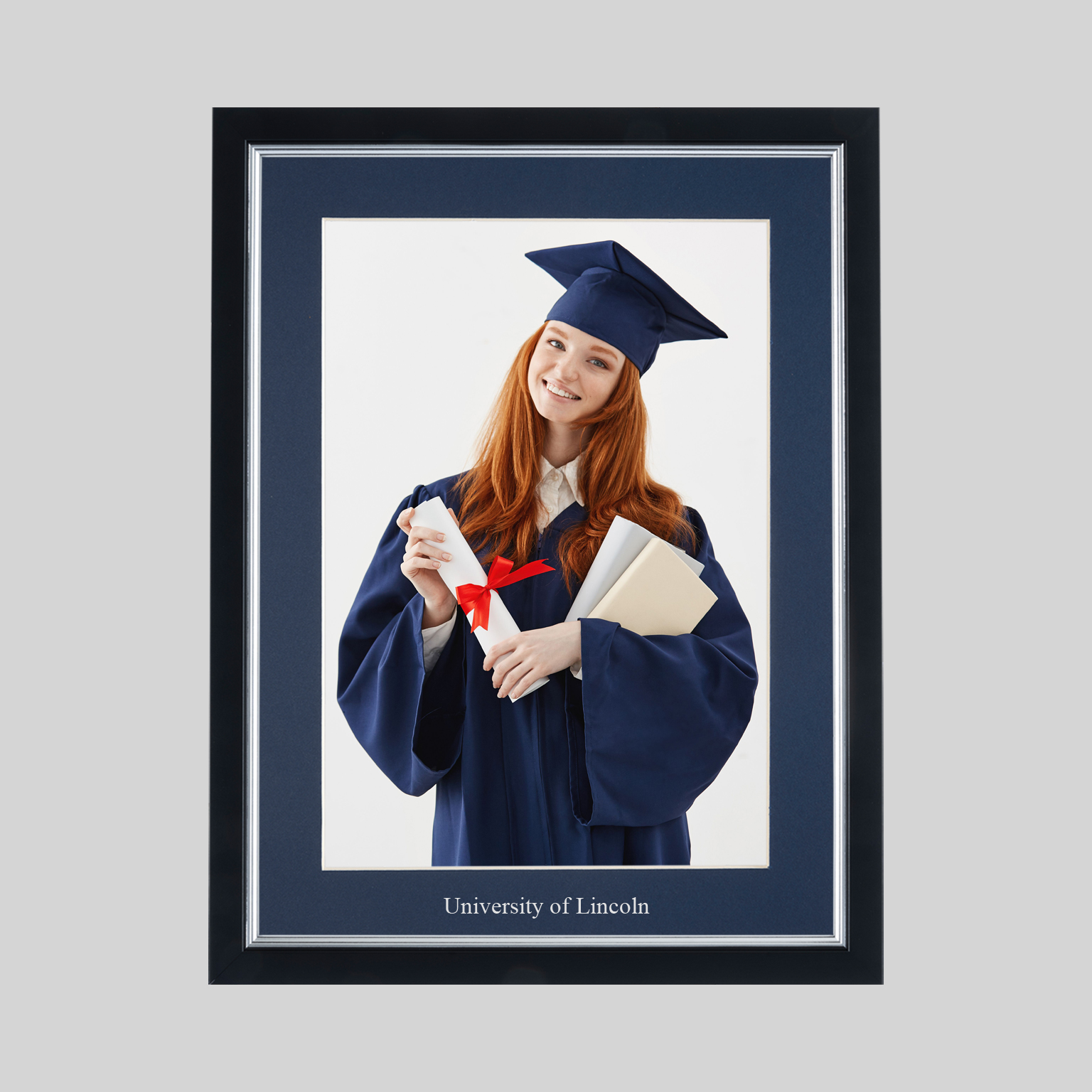 lin-bs-photo-1536x1536 University of Lincoln Graduation 10 x 8 Photo Frame - Black & Silver