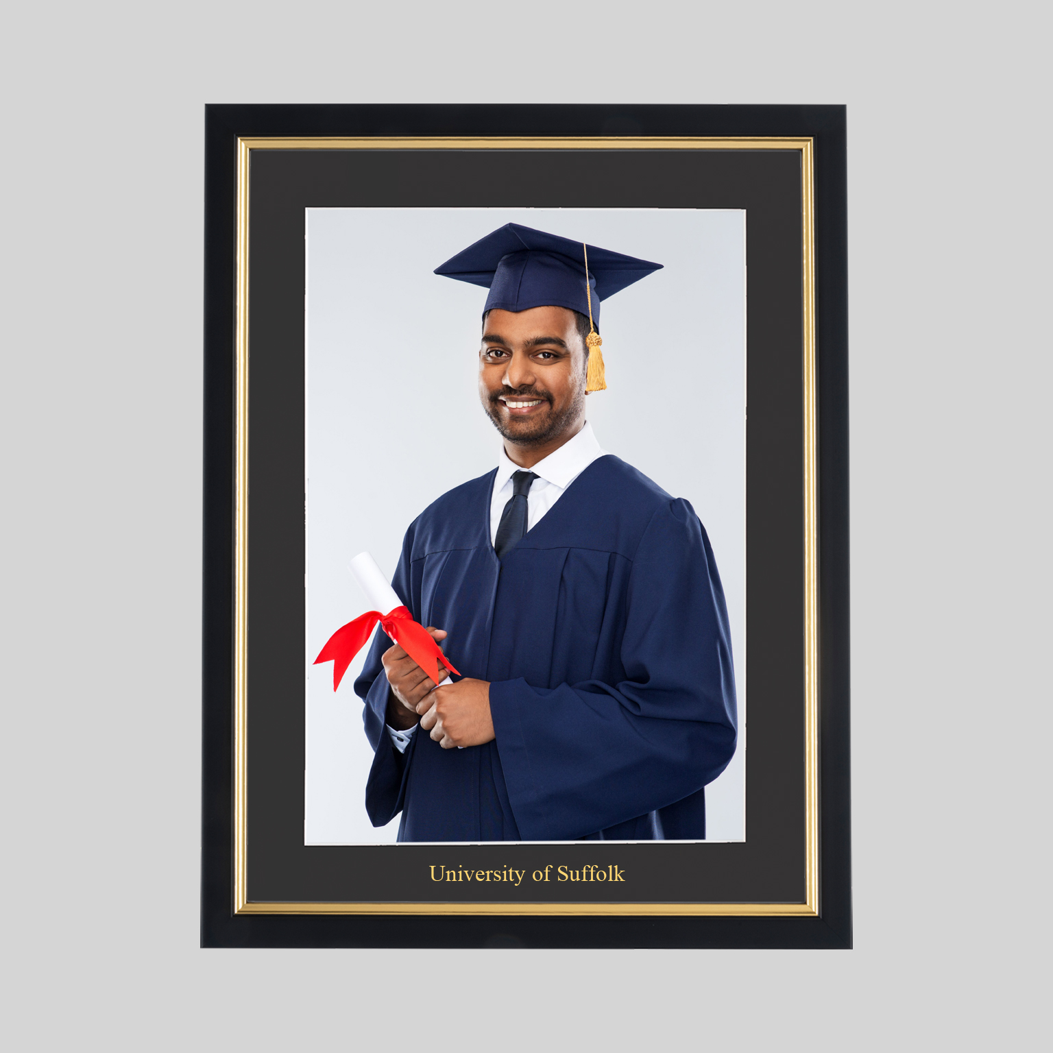 suffk-bg-photo-1536x1536 University of Suffolk Graduation 10 x 8 Photo Frame - Black & Gold