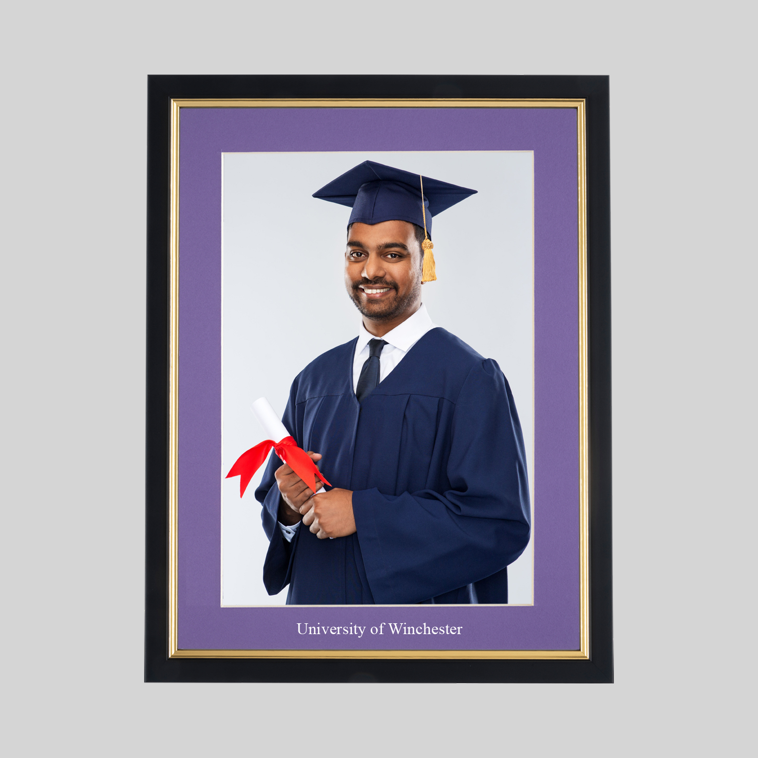 winchest-bg-photo-1536x1536 University of Winchester Graduation 10 x 8 Photo Frame - Black & Gold