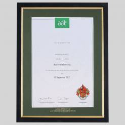 Association of Accounting Technicians certificate frame - Classic Black and Gold