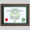 College Of Naturopathic Medicine certificate frame