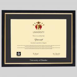 University of Dundee A4 graduation certificate Frame in Black and Gold