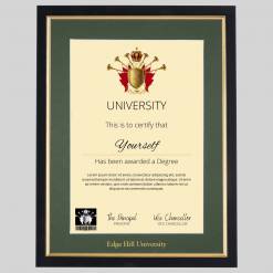 Edge Hill University A4 graduation certificate Frame in Black and Gold