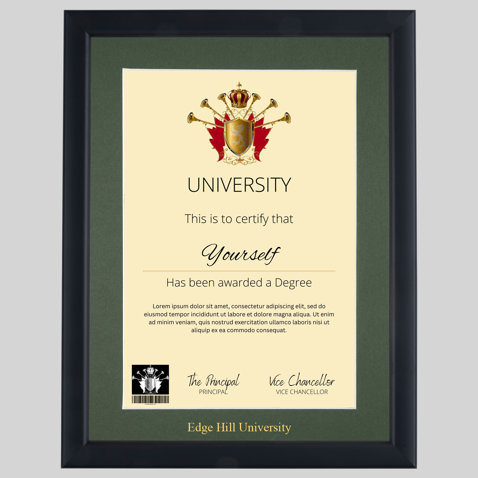 Edge Hill University A4 graduation certificate Frame in Contemporary