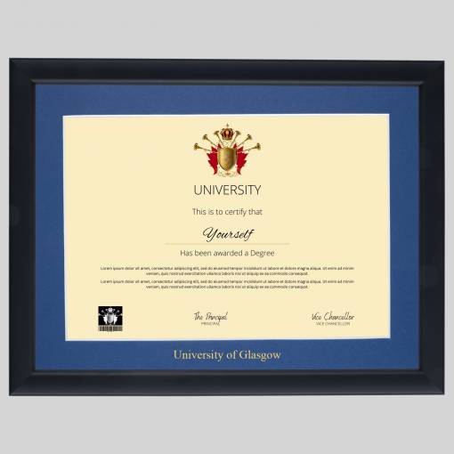 University of Glasgow A4 graduation certificate Frame in Contemporary