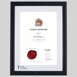 ICAEW certificate frame - Contemporary Matt Black
