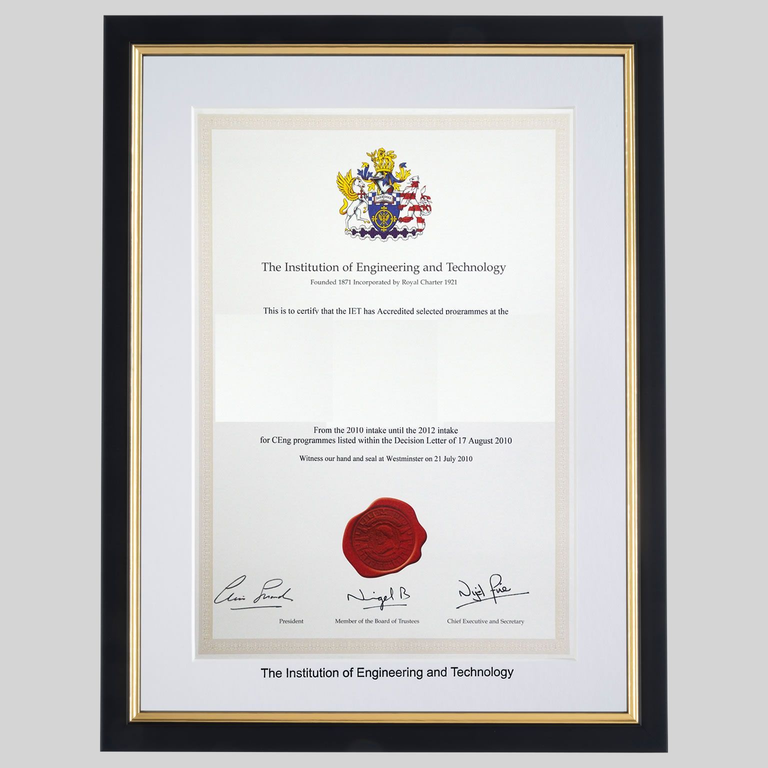 iet-bg-1536x1536 Institution of Engineering & Technology certificate frame - Classic Black and Gold