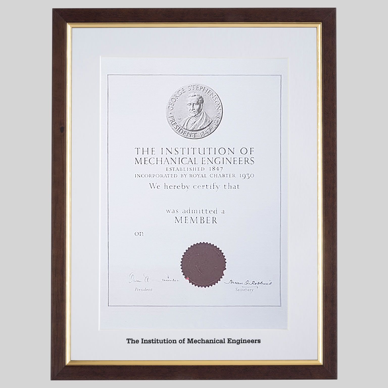 ime-tg-1536x1536 Institution of Mechanical Engineers certificate frame - Traditional Teak and Gold