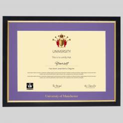 University of Manchester A4 graduation certificate Frame in Black and Gold