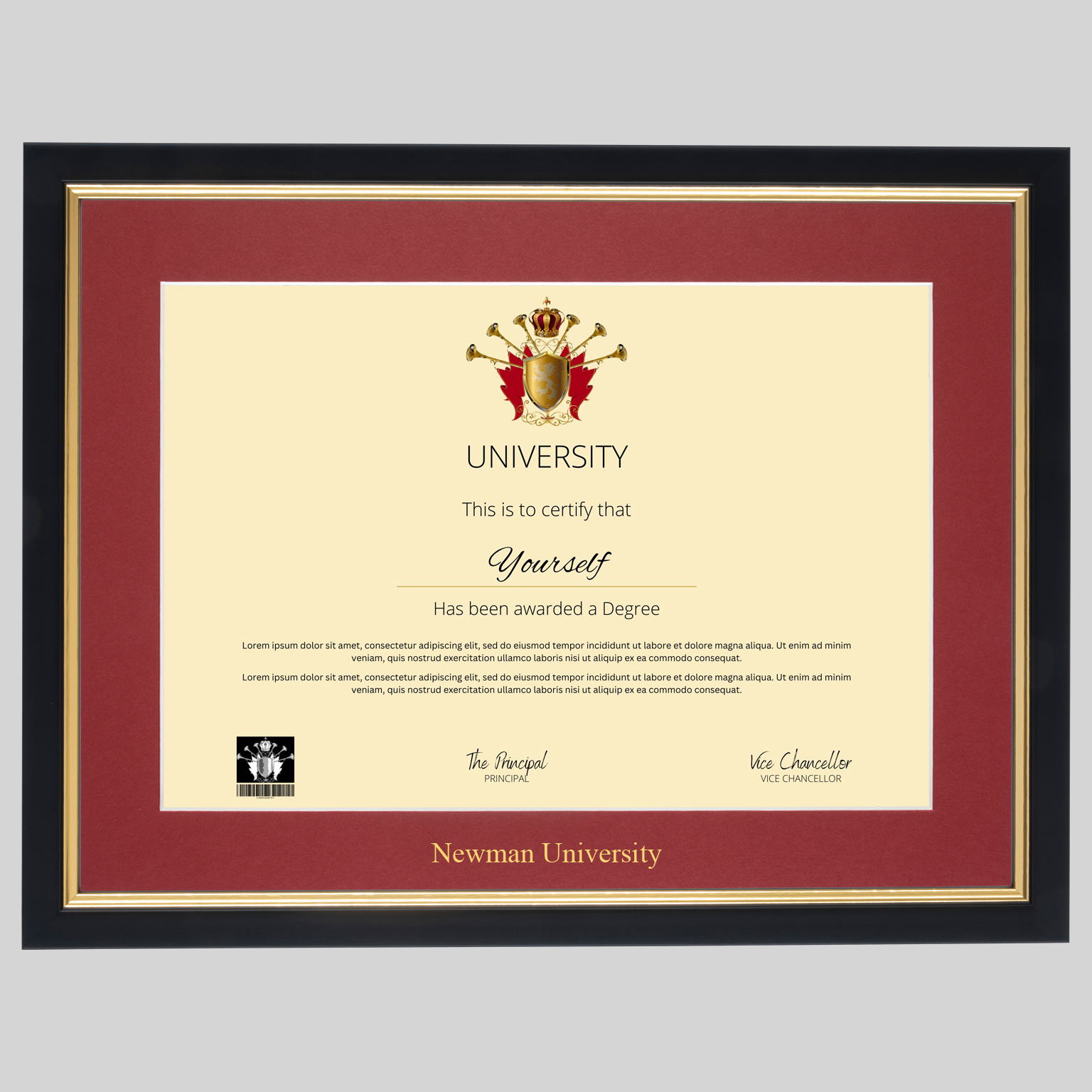 newman-bg-1536x1536 Newman University A4 graduation certificate Frame in Black and Gold