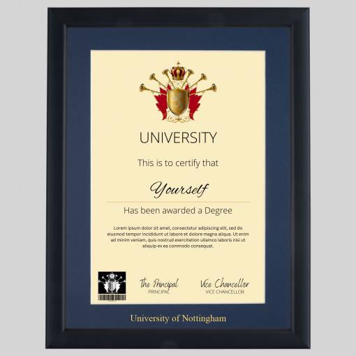 University of Nottingham A4 graduation certificate Frame in Contemporary