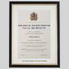The Royal Institution of Naval Architects certificate frame - Classic Black and Gold