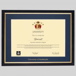 University of Strathclyde A4 graduation certificate Frame in Black and Gold